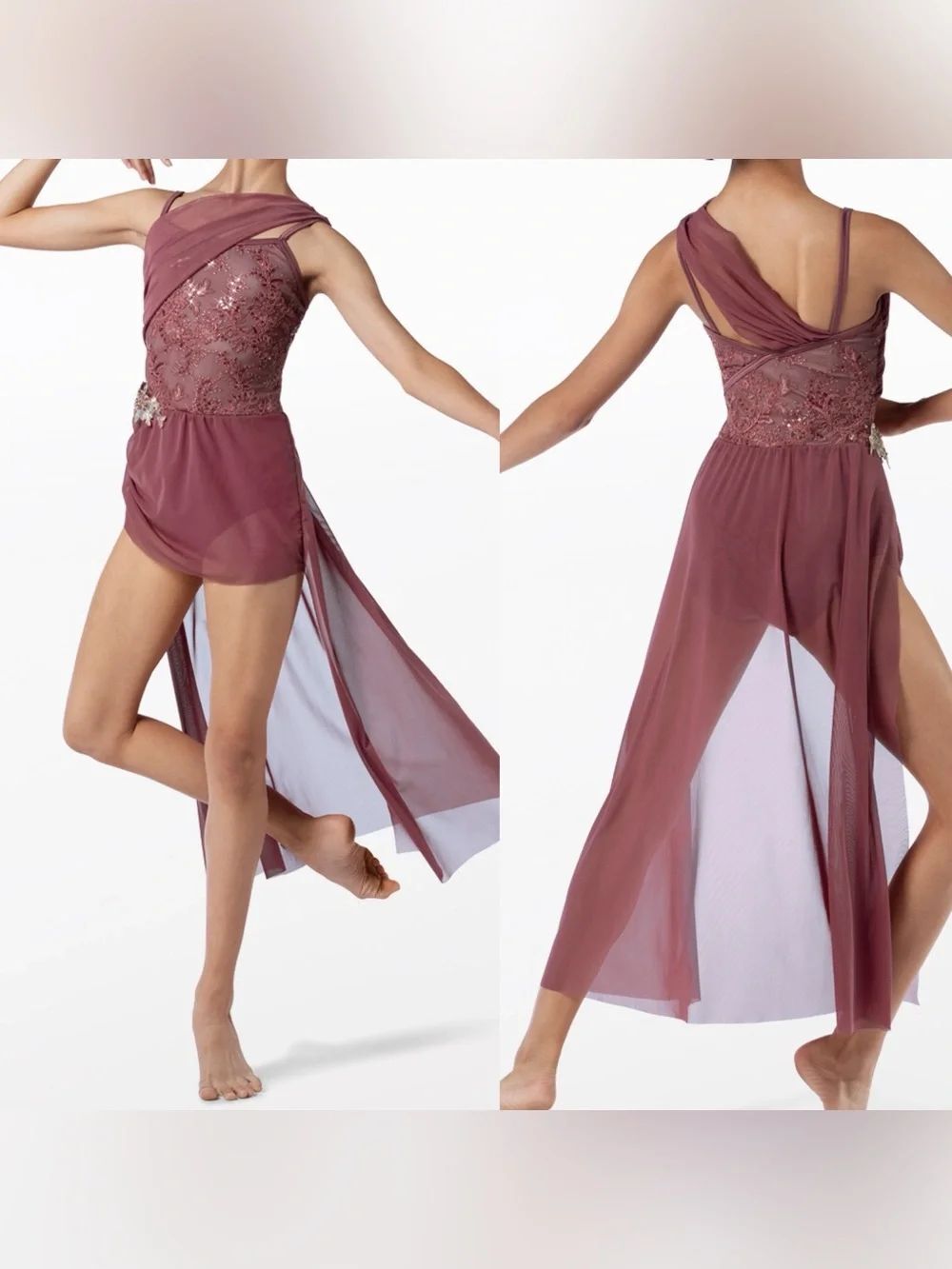 Weissman Dance lyrical Costume maxi mesh skirt Flashlight 14254 SA-Small adult